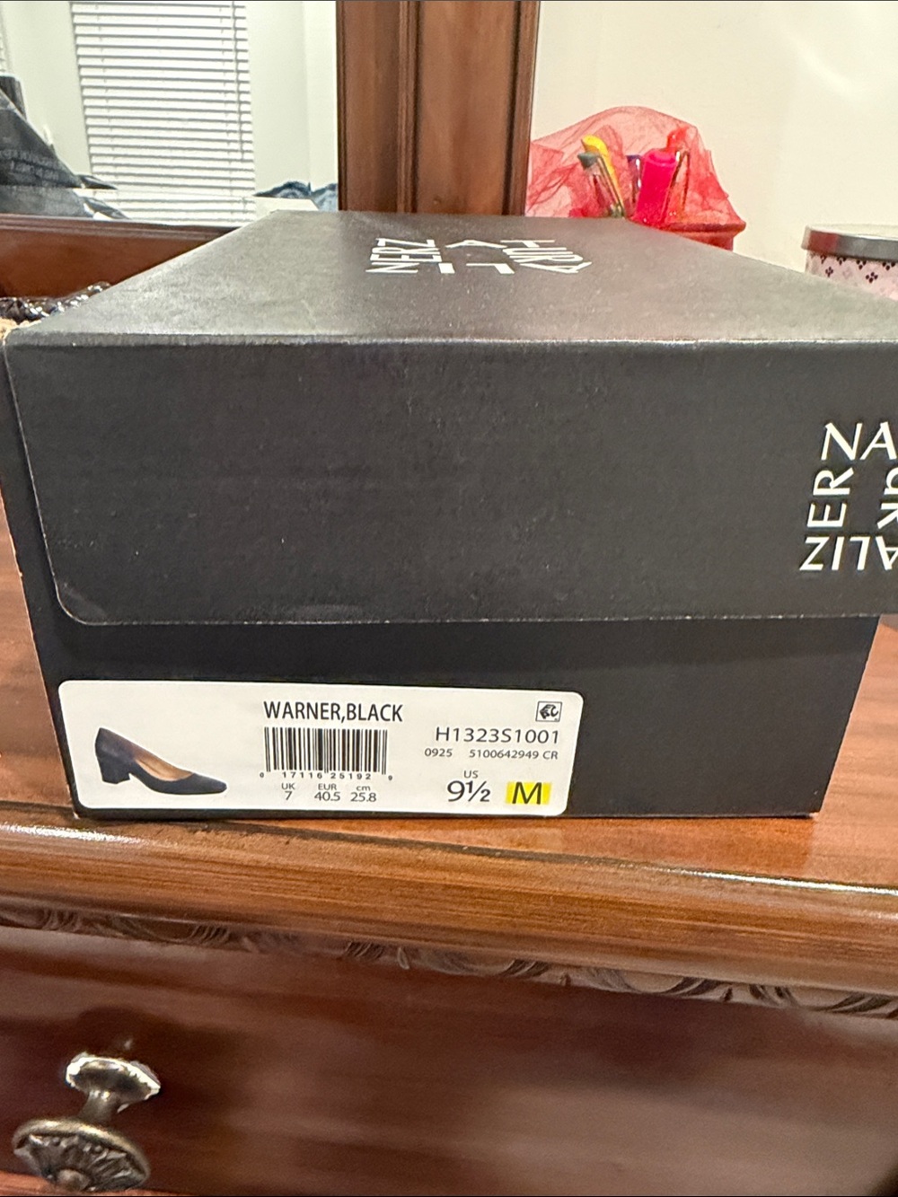 Naturalizer Warner Black Low Block Heel Pumps